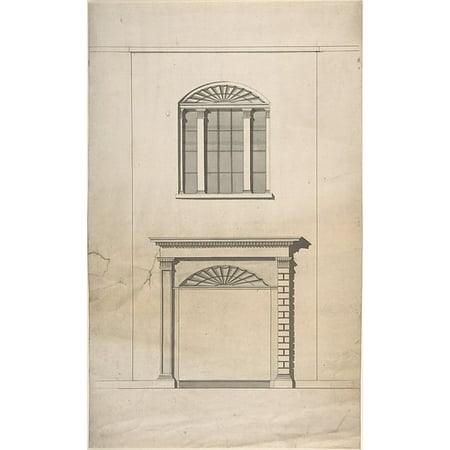 - Design for a Fireplace and Window Poster Print by Anonymous British 18th century (18 x 24)