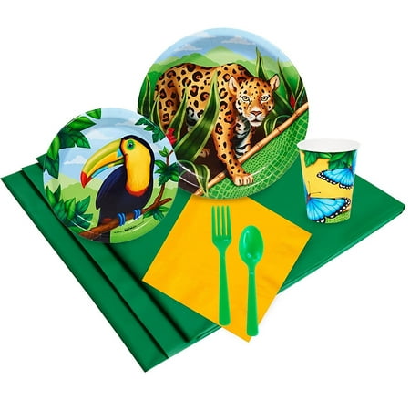 Jungle Party Childrens Birthday Party Supplies - Tableware Party Pack (16), Jungle Party 16 Guest Party Pack includes 16 dinner plates, dessert.., By BirthdayExpress