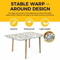 thumbnail image 4 of Teal Orange Eucalyptus Table Cloths for 3 Foot Rectangle Tables, Weeping Botanical Leaves Patio Waterproof Elastic Fitted Tablecloths, Washable Rectangular Table Cover for Camping, 4 of 8