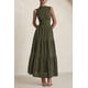 thumbnail image 5 of Vestido de verano PRETTYGARDEN 2025, camiseta sin mangas con ojales, maxi con bolsillos, 5 of 9