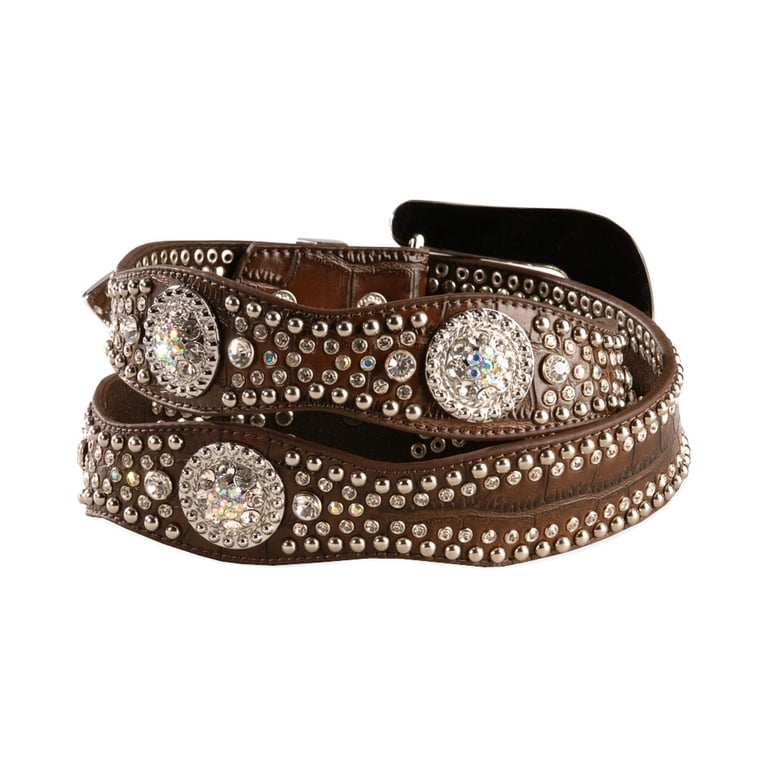 Nocona Western Belt Womens Crystal Concho Gator Mahogany  display picture 1