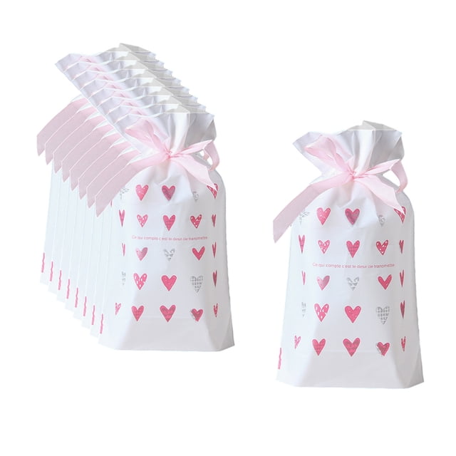 Laklulu 50 piezas Bolsas de dulces navideños Bolsas para golosinas navideñas Bolsas de regalo de plástico con cordón Bolsas para golosinas navideñas