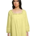 thumbnail image 3 of Moomaya WoMen's Flared Nightdress Long Sleeve Cotton Button Placket Nightwear, 3 of 6