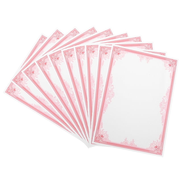 FESTFENDS 10 Feuilles de Papier de Certificat de Réalisation pour Reconnaissance des Employés Rouge A4