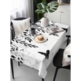 thumbnail image 6 of Black Spring Botanical Table Cloth, Waterproof Tablecloth for Rectangle Tables, Weeping Eucalyptus Butterfly Reusable Washable Fabric Table Cover for Restaurant Kitchen Dining Tables 60"x120", 6 of 9