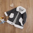 thumbnail image 3 of Bebé Niñas Niños Invierno Abrigos Patchwork Manga Larga Cuello con Botón Chaqueta con Bolsillos(Negro/9-12 mese) Nituyy Chaqueta, 3 of 4