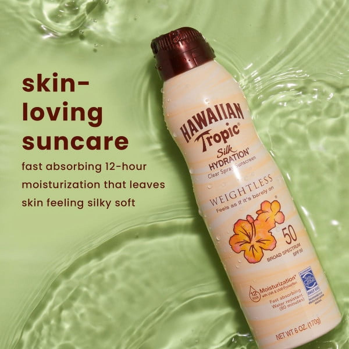 Hawaiian Tropic Silk Hydration Clear Mist Spray Sunscreen SPF 30 6 oz (Pack of 4)