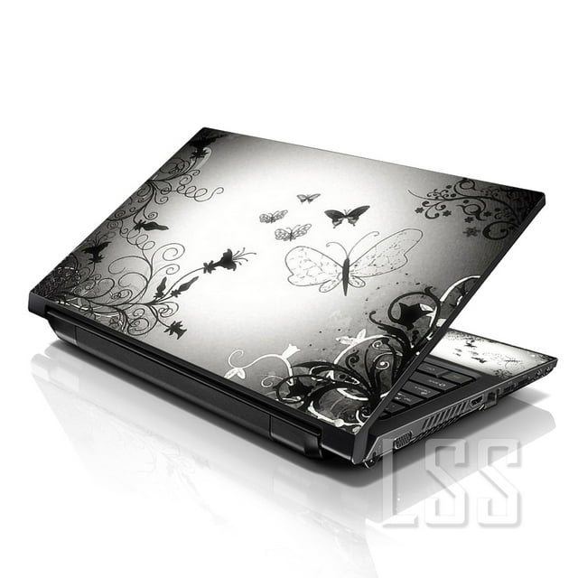 LSS Butterfly Autocollant de Peau pour Ordinateur Portable à Effet Contrasté et Décolorant Convient aux Ordinateurs Portables de 17 Pouces à 19 Pouces
