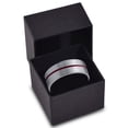 thumbnail image 3 of P. Manoukian Tungsten Wedding Band Ring 8mm for Men Women Red Grey Flat Center Line Pipe Cut Brushed Polished Lifetime Guarantee, 3 of 4