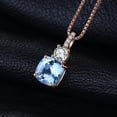 thumbnail image 4 of Jewelrypalace 2.2ct Cushion-Cut Genuine Sky Blue Topaz Pendant Necklace 925 Sterling Silver Rose Gold Plated, 4 of 6