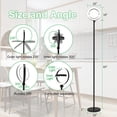 thumbnail image 3 of KitchenKey 36W Bright LED Floor Lamp for Living Room with Remote, 75.5 Inch Tall Stepless Dimmable Standing Lamp for Office, Torchiere Floor Lamp with 2 Rotatable Lights 1900K-6500K for Bedroom, 3 of 6