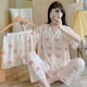 thumbnail image 1 of Pijama de tres piezas, pijama de dibujos animados para mujer, lindo estilo pit ins, conjunto de dos piezas para el hogar, 1 of 6