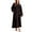 Black, variant on Women's Long Bathrobe Plush Fleece Fuzzy Bathrobes Billowy Cold Weather Full Length Long Sleeve Bath Robe Calf Length Black X-Large-XX-Large