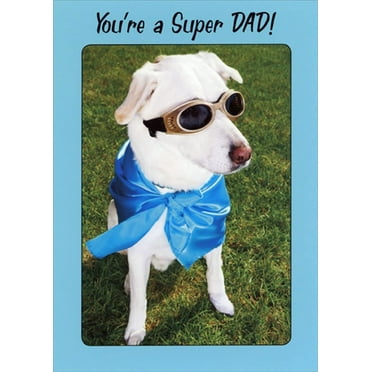 RSVP Dog Dressed as Superhero Humorous : Funny Father's Day Card for Dad
