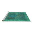thumbnail image 2 of Ahgly Company Machine Washable Indoor Rectangle Oriental Turquoise Blue Modern Area Rugs, 8' x 12', 2 of 4