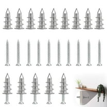 BUZIFU 25 Pack Heavy Duty Metal Self-Drill Plasterboard Fixings, Zinc Self Drilling Drywall Anchors Raw Plugs Cavity Wall Hollow Wall Anchors with 25 Pcs Plasterboard Screws for Professional and Home