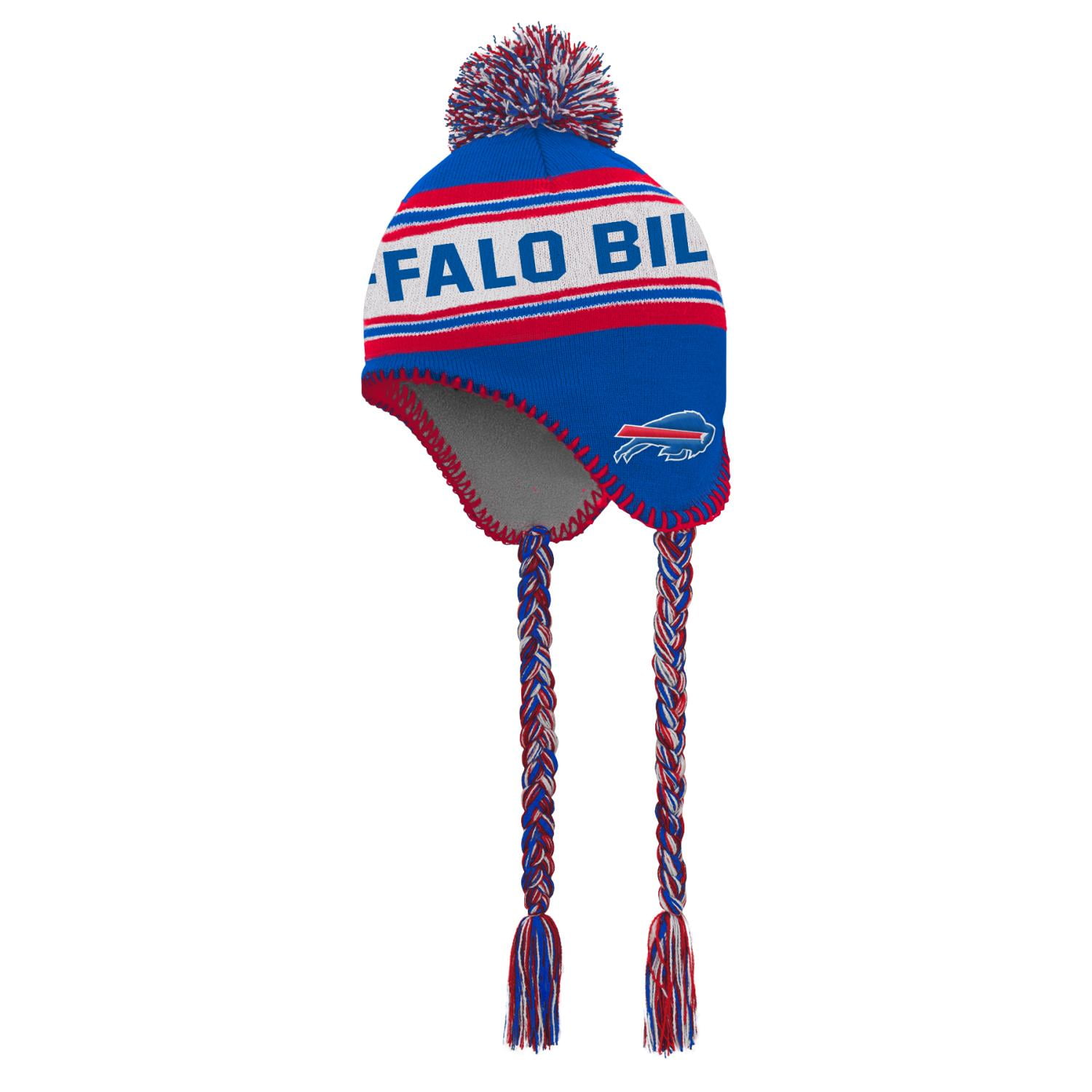 Buffalo Bills Youth NFL "Striped Jacquard" Tassel Knit Hat w Pom by Outerstuff