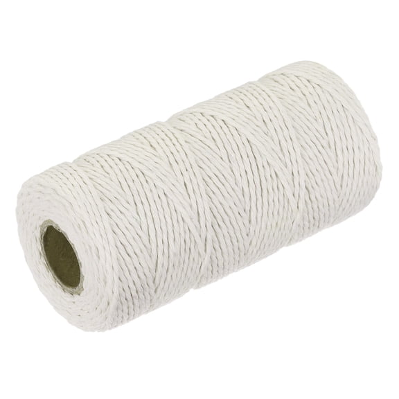 Cotton Rope Twisted Braided Rope Cord, Cream 100M/109 Yard 2mm Dia for Wall Hanging, Plant Hanger
