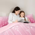 thumbnail image 4 of Erosebridal Pink Ribbon Bowknot Full Size Comforter Sets 3 Pieces For Teens,Girls Geometric Swirl Stripes Bedding Sets,Pink Reversible, 4 of 6