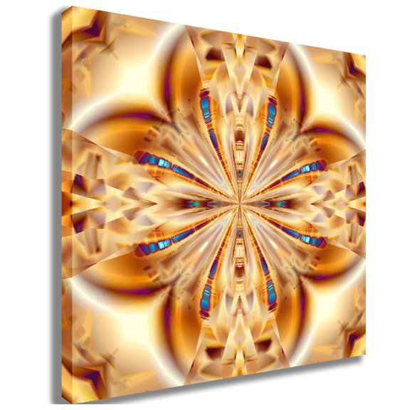 Xzendor7 "Gold Copper Rings Warped Layers" Canvas Print
