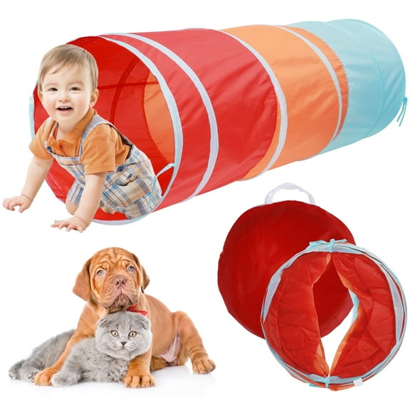 FUYGRCJ Kids Play Tunnel 5FT Pop Up Kids Crawl Tunnel Colorful Soft Comfortable Baby Crawl Tube Indoor Outdoor Play Games Climbing Tunnel