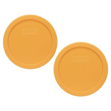 Pyrex 7401-PC Lemon Drop Yellow 3-Cup Food Storage Replacement Lid (2-Pack)