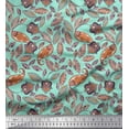 thumbnail image 1 of Soimoi Silk Fabric Leaves & Floral Artistic Print Fabric by The Yard 42 Inch Wide, 1 of 3