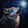 thumbnail image 1 of Loup Hurlant à la Lune - Peinture Diamant DIY, 1 of 6