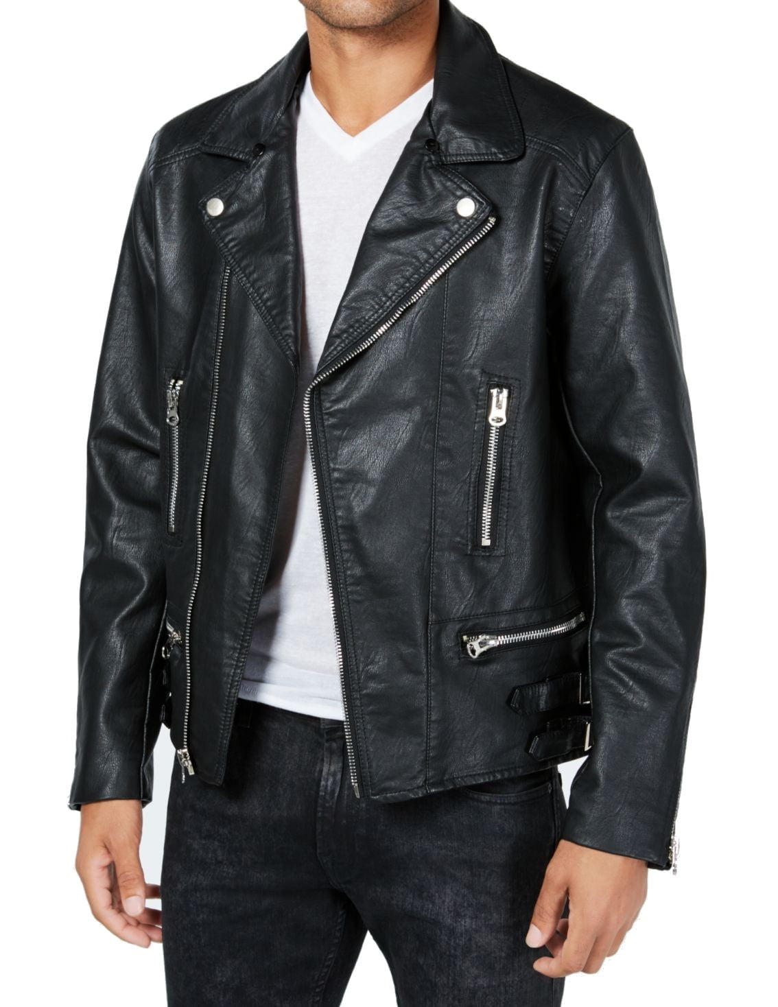 Mens Jacket Fleece-Lined Full-Zip Motorcycle XL - Walmart.com - Walmart.com