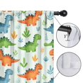 thumbnail image 4 of Blackout Kids Curtains,LightGreen Cartoon Dinosaurs Leaves Pattern Childrens Insulated Curtains Set Of 2,Bedroom Essentials,Toddler Room Decor 42"x54", 4 of 5