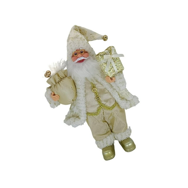 Muñeco de nieve de Papá Noel Matsuzay adorno decoración interior escritorio estatua 17x30cm beige dorado