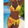 thumbnail image 1 of Trajes de baño para mujer Traje de baño de bikini sólido con almohadilla para el pecho para mujer Traje de baño dividido Bañador y faldas de baño Trajes de baño de 3 piezas para mujer, 1 of 6
