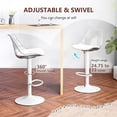 thumbnail image 6 of Acrylic Bar Stools Set of 4, Counter Height Adjustable Swivel Clear Bar Stools with PU Leather Upholstered, Armless Bar Stools for Kitchen Island - Clear/White, 6 of 10