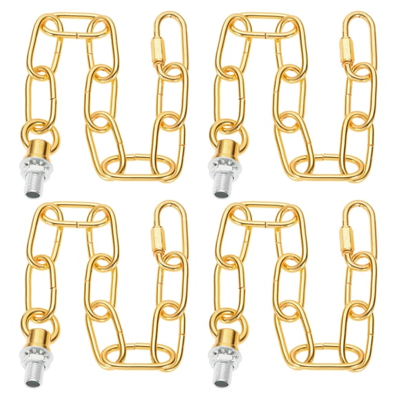 Uxcell 1 Ft Light Fixture Chain, 4 Set Lighting Chain with Quick Link Connectors Up to 110 lbs Gold Tone