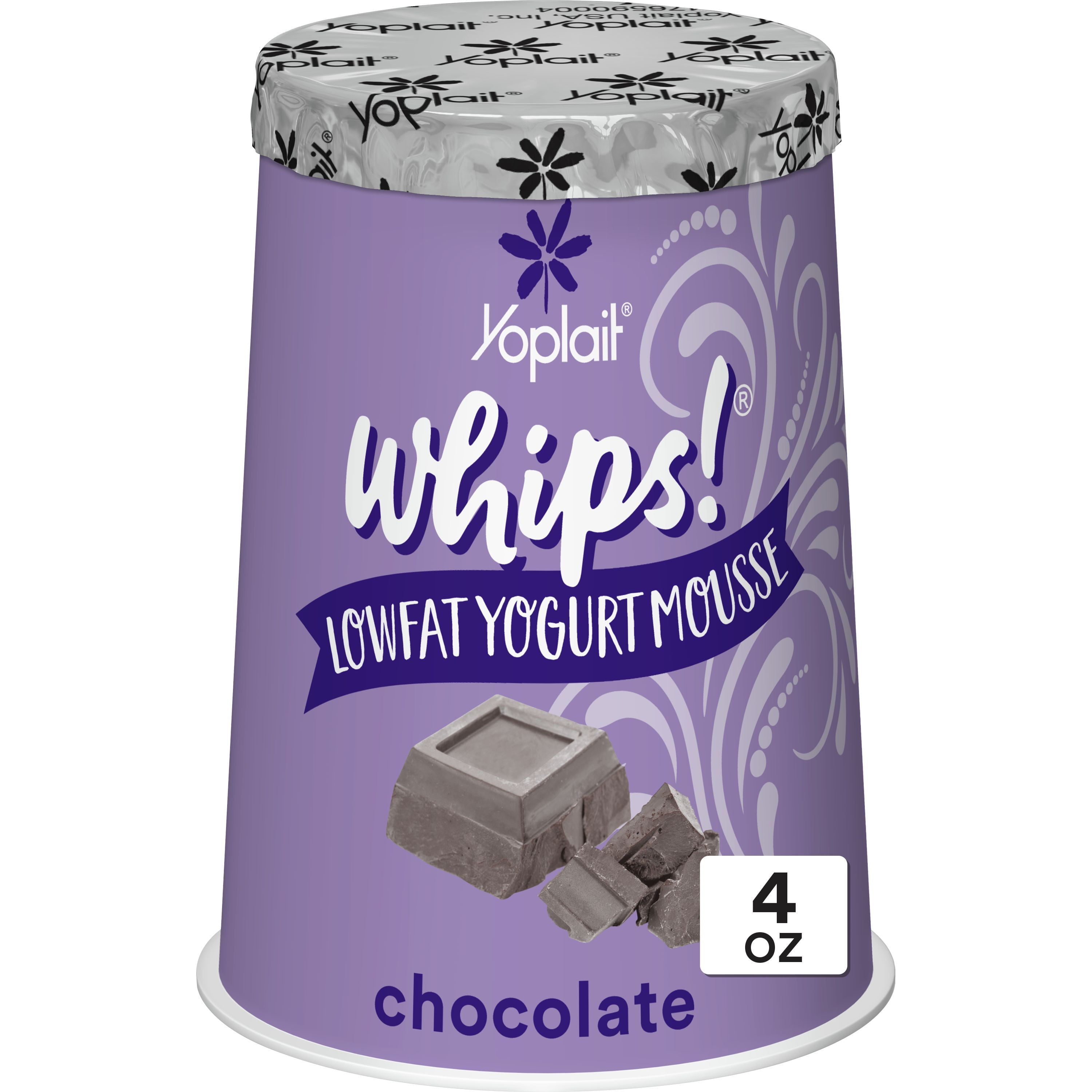Yoplait Whips! Lowfat Yogurt Mousse, Chocolate, 4 oz