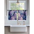 thumbnail image 3 of Sheer Curtains 54 Inch Length 2 Panels Set for Kitchen, Vintage Hydrangea Semi Sheer Curtains for Windows, Spring Purple Flowers Garden Plants Voile Window Treatments Rod Pocket Curtain, 3 of 7