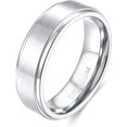 thumbnail image 1 of /4mm/6mm/8mm Stainless Steel Ring Black/Silver Plated Matte Finish&Polished Beveled Edge, 1 of 13