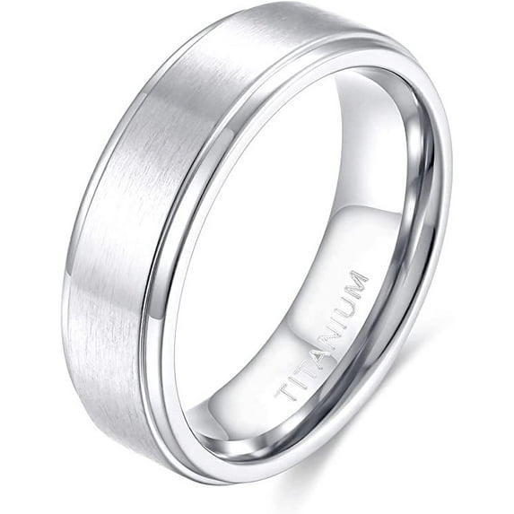 /4mm/6mm/8mm Stainless Steel Ring Black/Silver Plated Matte Finish&Polished Beveled Edge