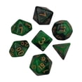 thumbnail image 1 of 7x Polyhedral Dices Smooth D4-D20 for dices set family Math Teaching Bar Table Board Games Green Black, 1 of 7
