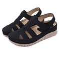 thumbnail image 4 of Sandalias de mujer suaves y cómodas con cuña calada de color sólido de verano para mujer Wmkox8yii  sa1668, 4 of 9