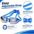 thumbnail image 4 of Adult Swim Goggles with Mirror Coated Lenses and Adjustable Strap for Pool and Training, TIKA, 4 of 7