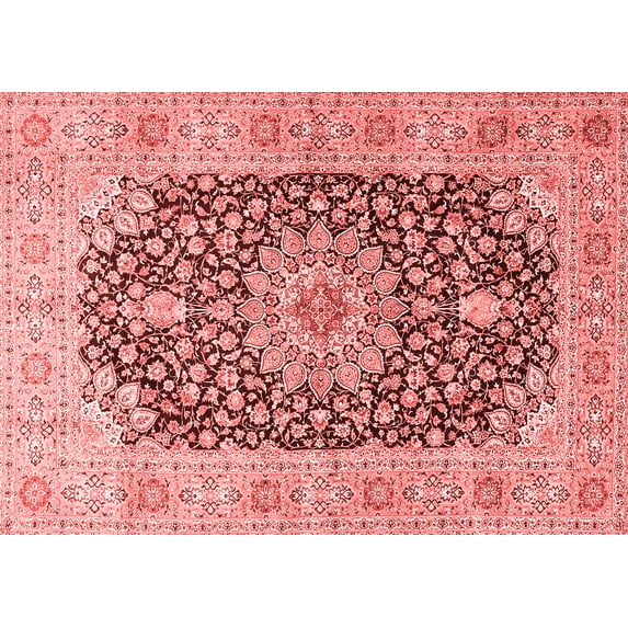 Ahgly Company Indoor Rectangle Medallion Red Traditional Area Rugs, 2' x 4'