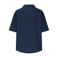 thumbnail image 6 of Ruimatai Women's Linen Shirt Short Sleeve Cotton Button Up Blouse Loose Casual Comfortable Breathable Summer Top, 6 of 9