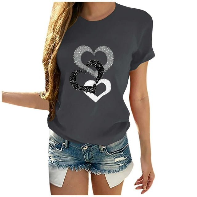 Birdeem Mode Femme Blouse à Col Rond Imprimé Manches Courtes T-Shirt Hauts d'Été