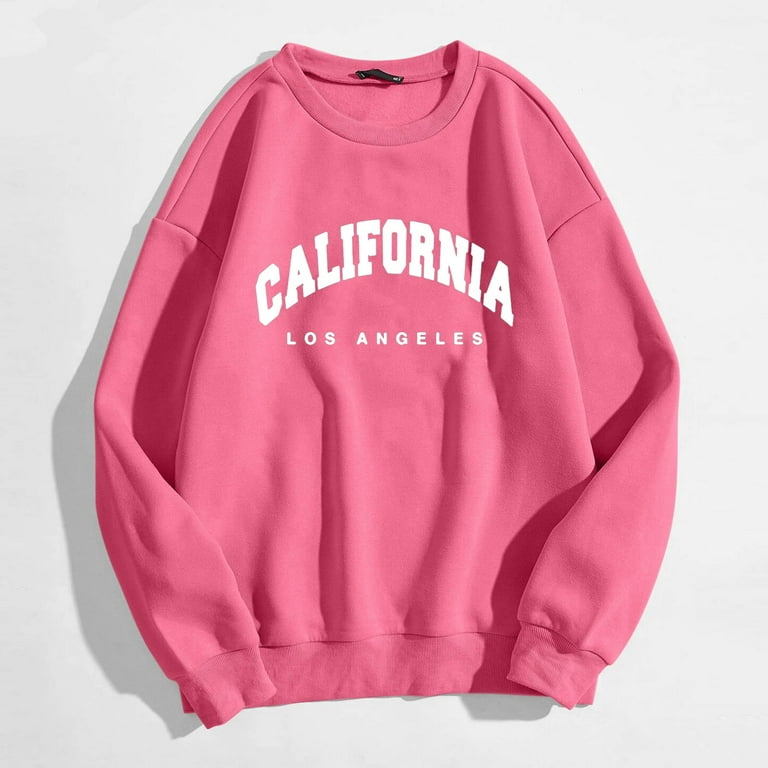 Womens Letter Sweatshirts Graphic University Outfits College Sweaters 2024 Comfort with Designs Soft Vintage Fashion Women s Cute Sweatshirts Cool Fall Country Funny Backwoods Walmart