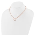 thumbnail image 2 of Auriga Fine Jewelry 925 Sterling Silver Rose-tone CZ Heart Paper Clip with 2in Ext. Necklace 17.5" for Women, 2 of 6