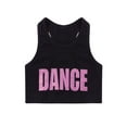 thumbnail image 2 of Aislor Kids Girls Sleeveless Dance Crop Top Glittery Jazz Hip Hop Dance Gymnastics Racerback Bra Vest, 2 of 7