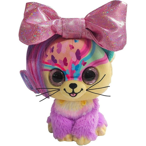 Little Bow Pets Large 9" Plush Butterfly Bow Pet (Pink Bow Cat)