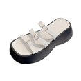 thumbnail image 5 of Women Platform Sandals, Fashion Slide Sandals with Arch Support, Lightweight Slip on Flat Sandal Adjustable Buckle for Street ,Beach ,Traveling 37, 5 of 8