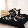thumbnail image 4 of Homewish Spooky Horror Skull Queen Comforter Set,Skeleton Halloween Comforter Sets Queen,Black White,Black Reversible,3pcs,1 Comforter and 2 Pillowcases, 4 of 7